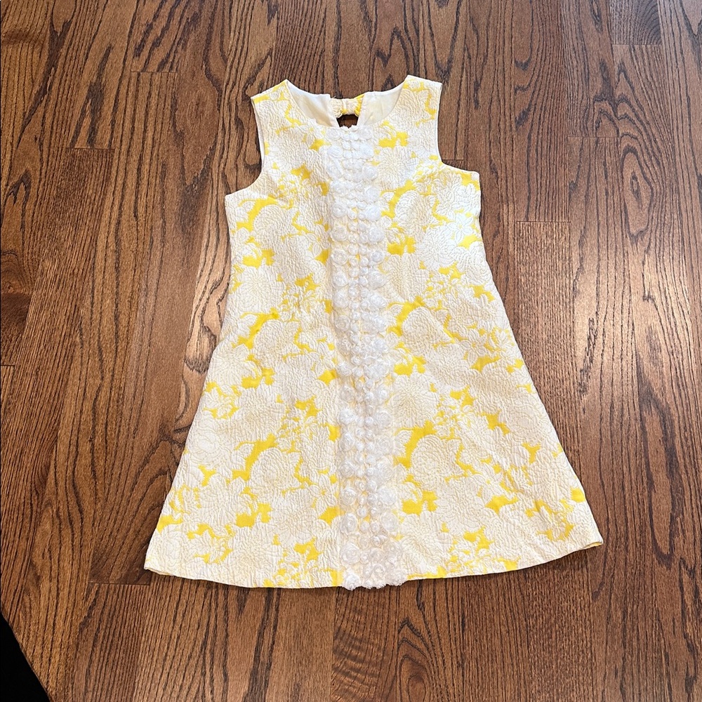 Bonnie Jean Yellow and Cream Dress Bow Accents- Sz 16 Kids💕